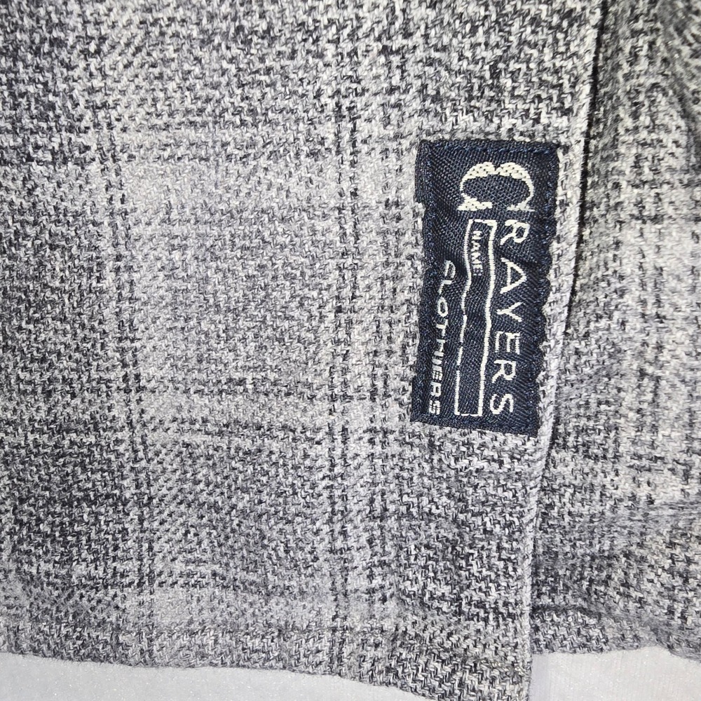 Grayers Heritage Flannels Mens XL Grey Plaid 100% Cotton Button Down Shirt - Picture 9 of 9